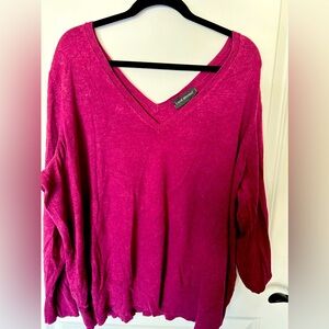 Lane Bryant Plus Size V-Neck Burgundy Sweater
